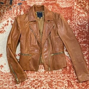 True Religion Tan Leather Jacket